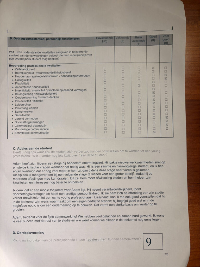 adviesbeoordeling adam van der horst praktijkbegeleidster 3